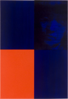 Lindy Lee Being Time, 1999; Oil, acrylic, wax and photocopy on Stonehenge paper on board; 82 x 57 cm; 4 panels; enquire