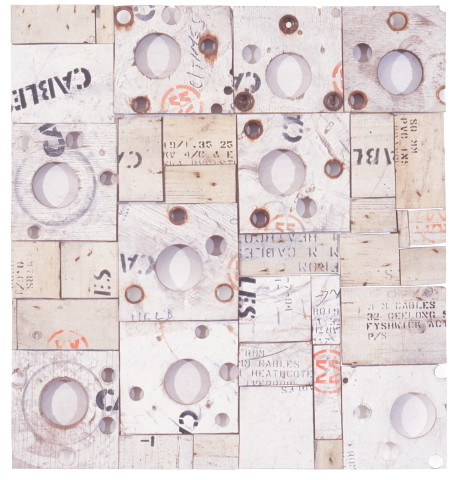 Rosalie Gascoigne Full Fathom Five, 1998; sawn wood on wood; 84 x 80 cm; enquire