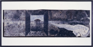 Richard Goodwin From Figure in Landscape Series, 1987; chalk, graphite, silicon and cloth on masonite; 50 x 100 cm; enquire