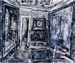 Victor Rubin A Reconciliation of Coordinates: Bringing it all Back Home, 1987; oil on canvas; 168 x 198 cm; enquire