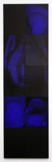 Lindy Lee Darkness in the Sun, 2006; acrylic and wax on boards, archival inks on pure cotton photorag; 10 panels, 202.5 x 60 cm; enquire