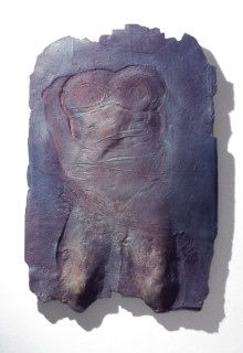 Heather Dorrough Pink cast, 1985; plaster, sand lace, acrylic paint; 118 x 78 x 6 cm; enquire