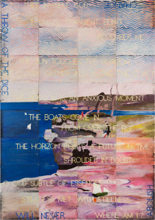 Imants Tillers Shrouded in doubt, 2020; synthetic polymer paint, gouache on 32 canvasboards, nos. 111043–111074; 202 x 141.5 cm; more info; enquire