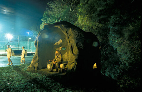 Anne Zahalka Untitled No.7a (homeless), 1993; duratan, acrylic, melamine box, neon tubes; 156 x 166 cm; Edition of 3; enquire
