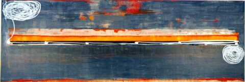 John Firth-Smith Fishing, 2001; Oil on linen; 4 ft x 12 ft; enquire