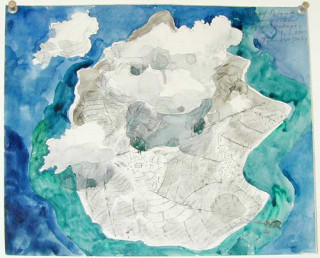 John Wolseley Leaf Island Indonesian Archipelago, 2001; watercolour and pencil on paper; 25 x 30 cm; enquire