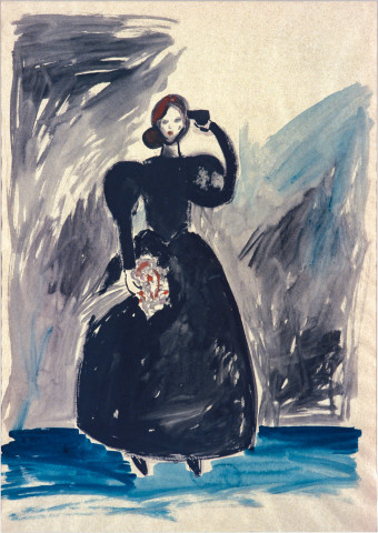 Jenny Watson The Artist's Solution, 1985; acrylic and gouache on brown paper; approx. 76.2 x 55.9 cm; enquire