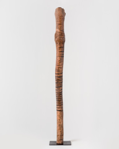 Nyapanyapa Yunupiŋu Lines, 2019; 5177-19; natural earth pigments on hollow log; 250 x 20 x 20 cm; more info; enquire