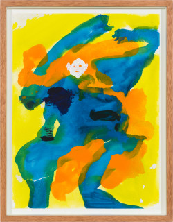 Tom Polo the understudy (blue mover), 2023; acrylic on paper; 46 x 36 cm; more info; enquire