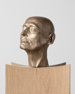 Julie Rrap Brazen Heads (detail), 2026; bronze, wood; 12 parts; 161 x 24 x 24 cm each, dimensions variable based on installation configuration; Edition of 2 + 1 AP; enquire