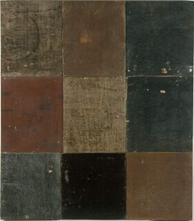 Rosalie Gascoigne Earth 10, 1999; sawn builders form-board; 100 x 85 cm; The series comprises ten panels; enquire