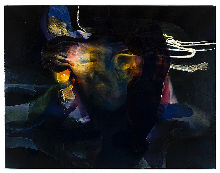 Dale Frank 7. The Unattended Funeral when you used to write long letters in a three way mirror, 2007; varnish on canvas; 200 x 260 cm; enquire