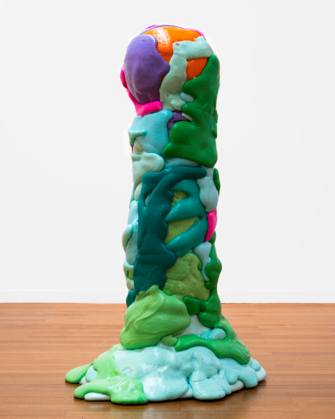 Dale Frank He was scared of his own shadow, 2026; flexible polyurethane foam, wire, cloth; 175 x 120 x 100 cm; enquire