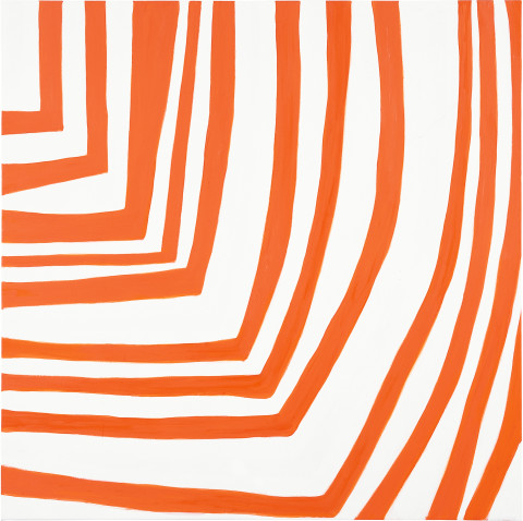 Angela Brennan Zinnabar Orange, 2005; oil on linen; 180 x 180 cm; enquire