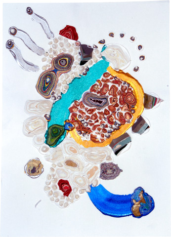 Rohan Wealleans Blue Tip, 2007; paint on paper; 54.5 x 42 x 6 cm; framed dimensions; enquire