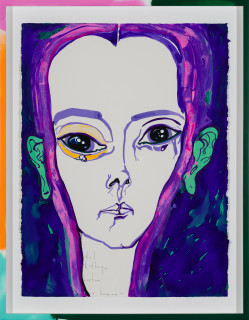 Del Kathryn Barton a human, 2019; gouache on paper, hand finished frame; 87 x 67.5 cm; enquire