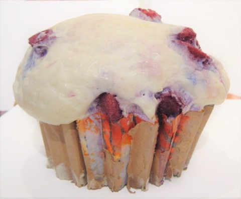 Hany Armanious Muffin # 13, 2003; expanding foam, pigment & paper; 30 x 33 x 33 cm; enquire