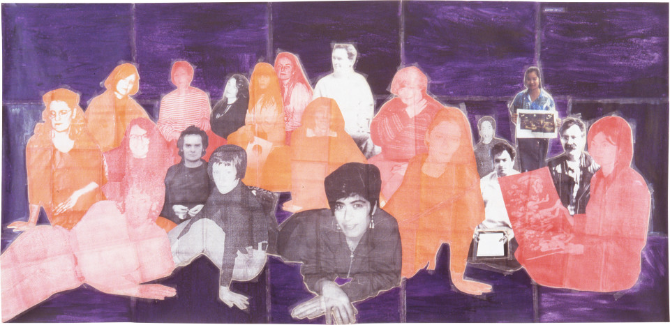 Electric (with Jacqueline Riva), 1992; laserprint, synthetic polymer paint on various papers; 183 x 380 cm