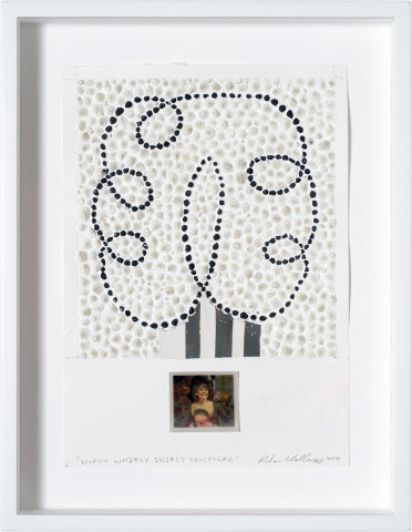 Rohan Wealleans Curly Whirly Shirly Sculpture, 2014; paint on paper, found lenticular print; 29.5 x 21 cm; enquire