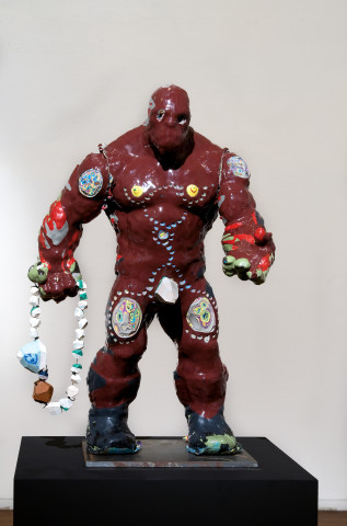 Rohan Wealleans Slave of the Canibal God or self portrait in maroon, 2007; paint on plastic
; 68 x 46 x 20 cm; enquire