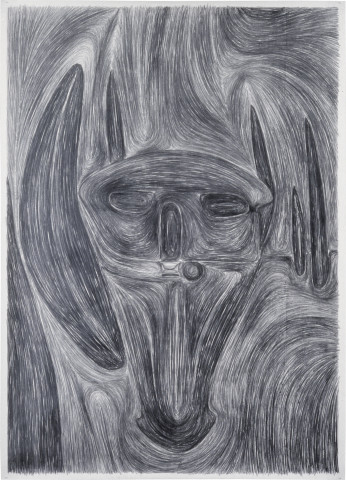 Dale Frank Self Portrait of the Artist’s Mobile Home and Pines, 0; graphite on paper; 188 x 134 cm; enquire