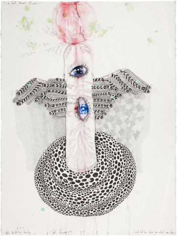 Del Kathryn Barton full flown, 2011; water colour, gouache and ink on hot pressed paper

; 82 x 62 cm; enquire