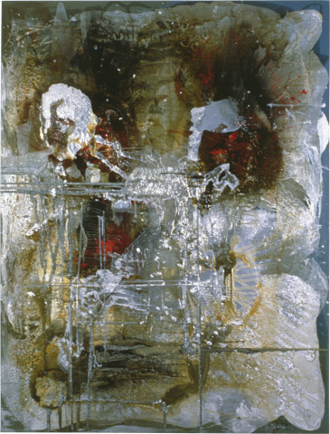 Dale Frank Please, Please Trust Me, 1991; aluminium, resin, varnish and acrylic on linen; 260 x 200 cm; enquire