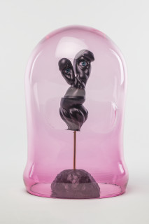 Patricia Piccinini Helmed Spirit of Curiosity, 2025; glass, resin, brass, concrete; 44 x 28 x 27 cm; more info; enquire