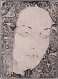 David Noonan Aura, 2023; liquid pigment on hand-dyed fabric, aluminium frame; 57.5 x 42 x 4 cm; more info; enquire