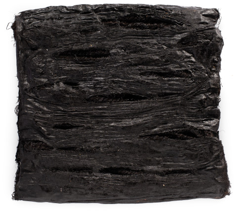 Kirtika Kain shame, 2019; tar, Indian cotton, rope; 44 x 39 cm; enquire