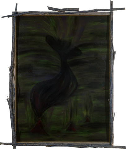 Dale Frank Being Just a Liver the Virgo (Portrait), 1982; acrylic and impregnated varnishes on canvas; 130 x 97 cm; enquire