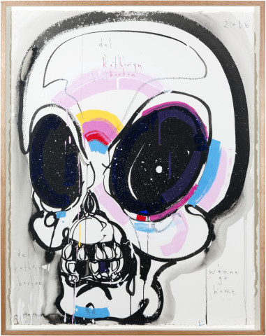 Del Kathryn Barton i wanna go home, 2016; archival ink and acrylic on paper; 81 x 63 cm; (framed); 76 x 56cm (paper size); Enquire
