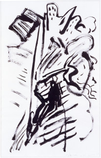 Kevin Connor Figure in a summer street, 1985; ink on paper; 56 x 86 cm; enquire