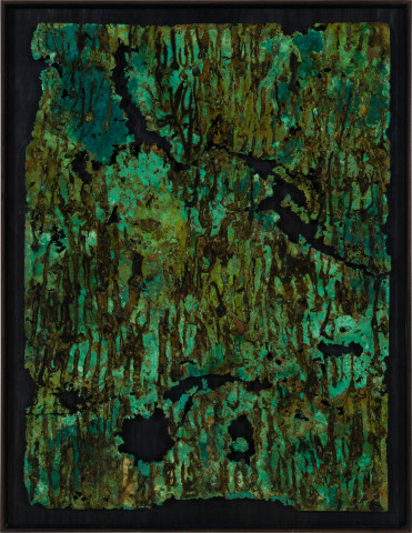 Kirtika Kain copper medium I, 2025; etched copper, tar and wax; 80 x 60 cm; more info; enquire