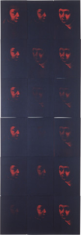 Lindy Lee Virtues in the Process of Becoming, 1990; photocopy and acrylic on stonehenge paper; 232 x 80.5 cm; enquire
