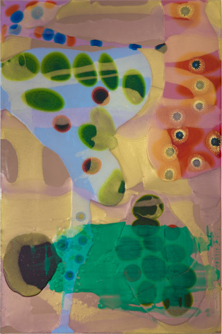 Dale Frank Santa Vittoria, 2020; powder pigments in resin, epoxyglass, on Perspex; 150 x 100 cm; more info; enquire