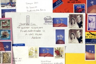 Simryn Gill , 1997; from the series Interloper; Stamped enevelopes; Variable; enquire