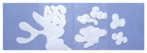 Tony Clark Organic Relief, 1993; Acrylic on canvas board; 60.9 x 182.8 cm; enquire