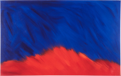 Linda Jackson Red Dusty Wind, 1998; acrylic on canvas; 120 x 75 cm; enquire