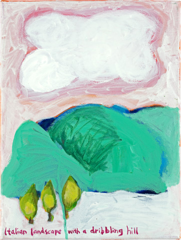 Angela Brennan Italian landscape with a dribbling hill , 2009; oil on linen; 40 x 30.5 cm; enquire