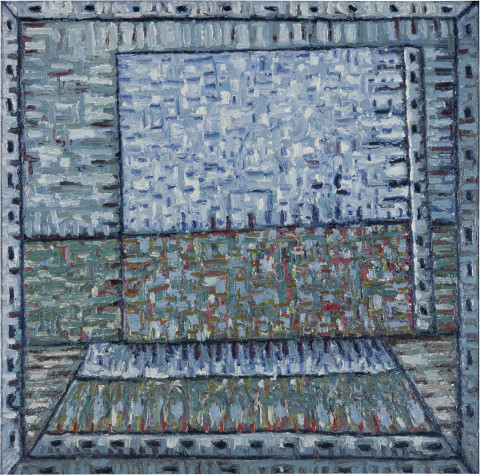 Keith Looby The standover minimal, 1983-84; from the series Little Arteaters; oil on canvas; 111 x 111 cm; enquire