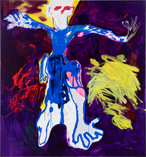 Tom Polo carried away, 2024; acrylic, Flashe and oil stick on canvas; 213 x 198 cm; enquire