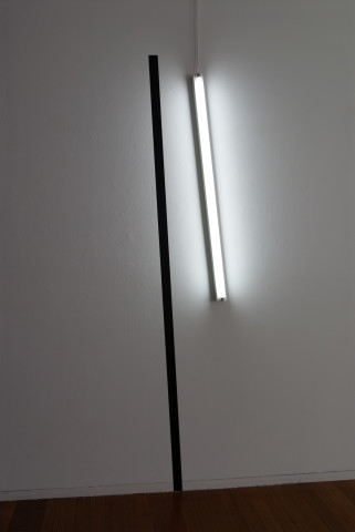 Bill Culbert 2-stroke (black and light), 2006; vinyl and fluorescent lights; 240 x 50 x 8 cm; enquire