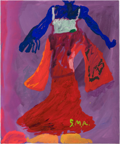 Tom Polo dress rehearsal, 2021; acrylic and Flashe on canvas; 60 x 50 cm; more info; enquire