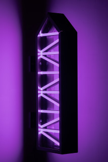 Callum Morton City Lights #9, 2026; steel, 2Pac polyurethane, lights; 99.5 x 38.5 x 15 cm; enquire