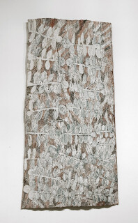 Nyapanyapa Yunupiŋu Mawtharri, 2012; 4184P; natural earth pigments on bark; 156 x 82 cm; enquire