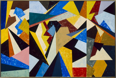 Robert Jacks Kentish Fire and Heavy Boots, 1982; oil and wax on canvas; 197 x 297 cm; enquire