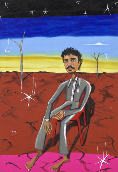 Mia Boe, Toe Knee Arm Strong, 2024, synthetic polymer paint and oil on linen, 198 x 137.2 cm, Courtesy the artist and the Art Gallery of New South Wales