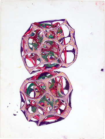 Rohan Wealleans 2 point growth, 2008; gouache on paper; 30 x 23 cm; 48.5 x 40cm (frame); enquire