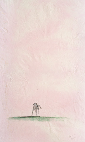 Jenny Watson Sam, 2001; oil on cotton, acrylic on canvas; 137 x 71.5 cm, 25 x 20 cm; enquire